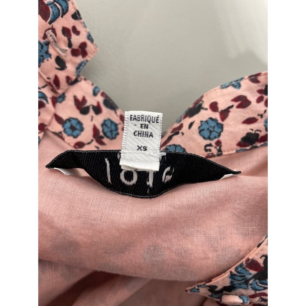 Joie Mini Dress Size XS Floral Print Button Up Gathered Long Sleeve Boho Chic - Picture 6 of 11